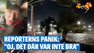 Reportern hamnar mitt i kaoset när orkanen Milton drar in över Florida [upl. by Aznecniv854]