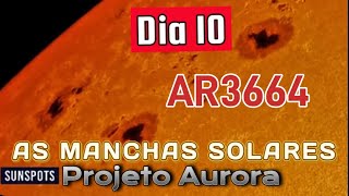 AS MANCHAS SOLARES AR3664 SUNSPOTS  03 Julho 2024 [upl. by Anirbes]