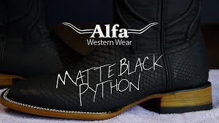 Alfa Western Wear Matte Black Python Print On Feet Review [upl. by Enerahs214]