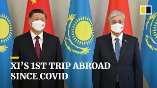 Chinese President Xi Jinping arrives in Kazakhstan on first trip abroad since pandemic began [upl. by Aremihc100]