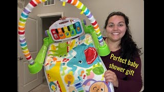 FisherPrice Baby Playmat Deluxe Kick amp Play Piano Gym with Musical Toy Lights Review [upl. by Ahsimed655]