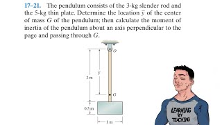 Dynamics 1721 The pendulum consists of the 3kg slender rod and the 5kg thin plate [upl. by Ydneh]