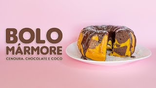 Bolo Mármore de Cenoura Chocolate e Coco [upl. by Dore742]