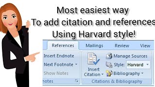 How to add citation and references using Harvard referencing style in Microsoft Word selfeducate [upl. by Artinek880]