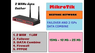 8Mikrotik 2 WAN data combinegather and Failover [upl. by Aramenta65]