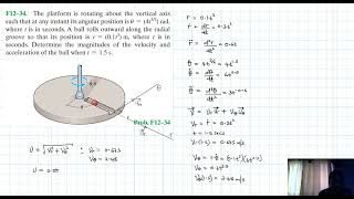 F12–34 Kinematics of a Particle Chapter 12 Hibbeler Dynamics Benam Academy [upl. by Aihtnyc]