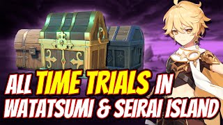 All Time Trial Challenges in Watatsumi amp Seirai Island DETAILED GUIDE  Genshin Impact 21 [upl. by Ayitahs]