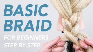 How to Braid Hair For Complete Beginners  Learning the basics 3 Strand Braid Step by Step [upl. by Petr763]