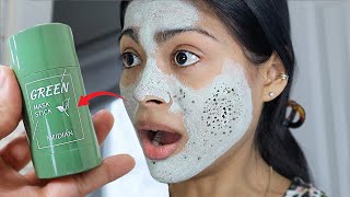 I tested VIRAL GREEN STICK MASK amp THIS HAPPENED  Does the magical green mask work 😳 [upl. by Yelrak759]