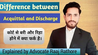 Difference between Acquittal and Discharge in hindi [upl. by Leontine]