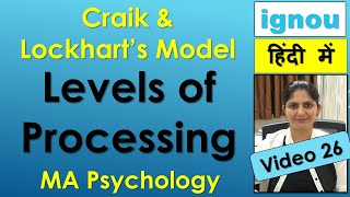 Craik amp Lockhart Level Processing Model of Memory Shallow amp Deep Level Cognitive Psychology in Hindi [upl. by Novahc]