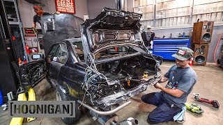 HOONIGAN DT 066 Caswell Returns 350 BMW E36 Bash Bar Build Part 2 [upl. by Atinoj215]