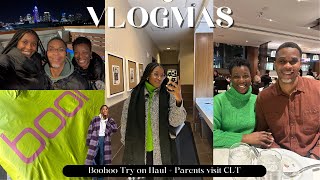 VLOGMAS  Boohoo Try On Haul  Chima Steakhouse CLT  Parents Visit Charlotte  more [upl. by Grogan]