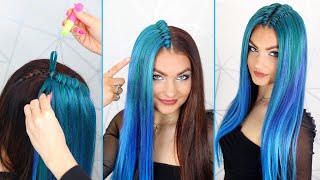 Cool Crochet Hair Extension 💙 [upl. by Tnerual]