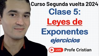 Clase 5  Curso Exani II Leyes de exponentes  Segunda vuelta 2024 [upl. by Sevart859]