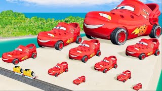 Big amp Small Crocs Toddler Crocband Cars Lightning Mcqueen vs Thomas Trains BeamNG drive 001 [upl. by Kellia513]