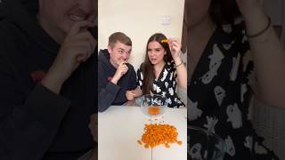 Betting on Wotsits😳🧀Pt2 challenge game foodie vs couple fyp [upl. by Chadburn]