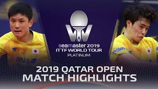 Tomokazu Harimoto vs Masataka Morizono  2019 ITTF Qatar Open Highlights R32 [upl. by Nauqram]