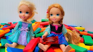 Colors  Elsa amp Anna toddlers teach Adrian  Barbie dolls  counting [upl. by Noemys]