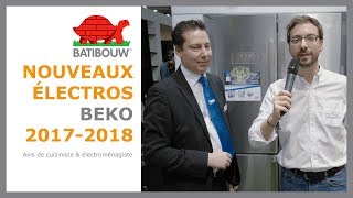 Réfrigérateur Américain Beko GN 1416220 CX avec une cave à vin   Salon Batibouw [upl. by Yenattirb821]