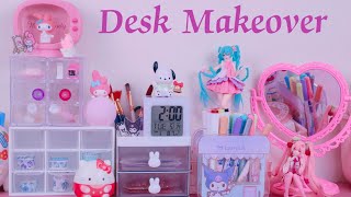 AESTHETIC DESK MAKEOVER✨💜 desk organizationdesk organization ideasstationary organization [upl. by Minny]