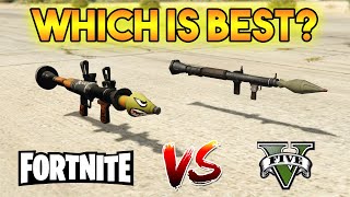 GTA 5 RPG VS FORTNITE ROCKET LAUNCHER  WHICH IS BEST [upl. by Assirrac814]