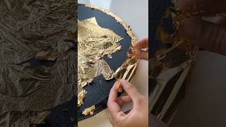 Arabic Calligraphy Gold Leaf ✨ Easy Painting Tutorial Allah shorts youtubeshorts fyp [upl. by Brotherson437]