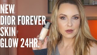 NEW DIOR FOREVER SKIN GLOW 24HR FOUNDATION TEST [upl. by Olnee]