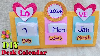 DIY Calendar 🤯  How to Make a 2024 Desk Calendar  New Year 2024 calendar diy youtubeshorts [upl. by Annoek]