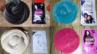 How to make 4 types of shampoo slimesunsilk clinic plusdove black sunsilkcheapest [upl. by Mccafferty121]