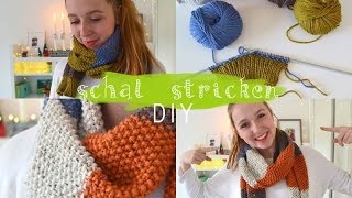 Perlmuster Schal selber stricken  Anleitung für Anfänger  DIY [upl. by Athal]