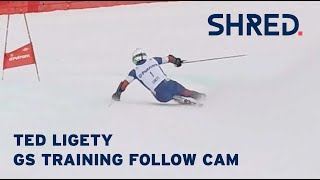 Ted Ligety GS Turns and Angles  Catch me if you can  Training Follow Cam 2018 [upl. by Nnaeiram]