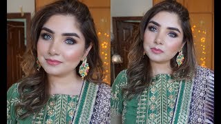 GRWM  PAKISTANI MEHNDI WEDDING MAKEUP TUTORIAL 2019  NISHOO KHAN [upl. by Eilyah]