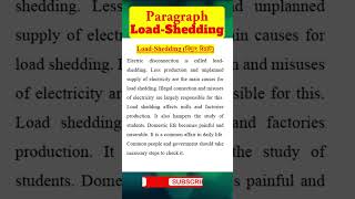 load shedding paragraph [upl. by Delsman]