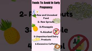 Foods To Avoid In Early Pregnancy pregnancytips pregnancyhealth pregnancysymptoms [upl. by Kwasi]