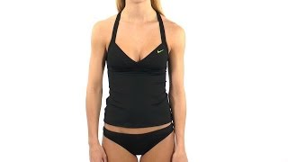 Nike Bondi Solids Racerback Tankini Top  SwimOutletcom [upl. by Yadrahs]