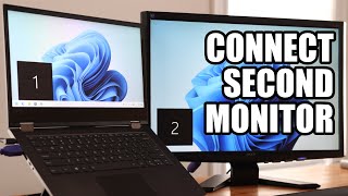 Connect a 2nd Monitor to Laptop on Windows 1011 [upl. by Kcirddet]