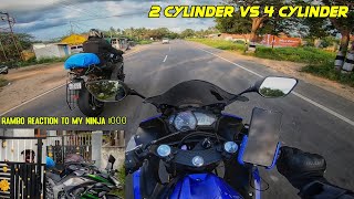 Yamaha R3 Chasing My Ninja 1000 SX 🔥  Rambos Reaction To My Ninja  Kodai To Bangalore  500 Kms [upl. by Eiser]