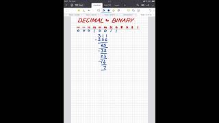 DECIMAL to BINARY conversion [upl. by Yenoh459]