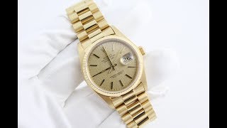 Rolex Datejust 36mm 18k Yellow gold Ref 16018 [upl. by Neelahtak]