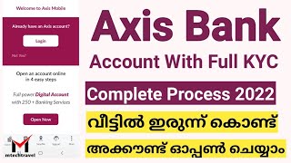 Axis Bank Account opening 2022  Axis Bank Account Malayalam  Axis bank savings Account Malayalam [upl. by Irej792]