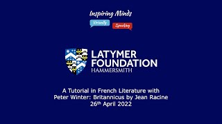 A Tutorial in French Literature  Britannicus by Jean Racine A talk by Peter Winter [upl. by Leimad274]