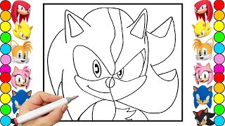 Sonic Team Coloring Pages Sonic The Hedgehog Teils  Shadow Amy Rose Knuckles draw [upl. by Tanny]