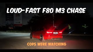 MHD Stage 1 BMW 335is Chases Tuned F80 M3 with LOUD Pops n54 vs s55 [upl. by Pettifer]