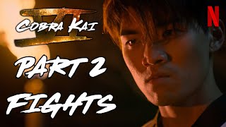 NEW Cobra Kai Season 6 PART 2 Fights KWON [upl. by Ailaro]