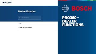 Bosch Professional PRO360 – Dealer Functions [upl. by Eduino]