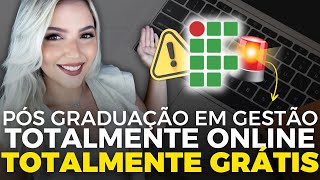 ⚠️ INSTITUTO FEDERAL abre PÓS GRADUAÇÃO ONLINE e GRATUITA em GESTÃO ESTRATÉGICA  Mari Rel [upl. by Hollie]