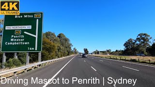 Driving Mascot to Penrith  Sydney Australia  4K UHD [upl. by Belden642]