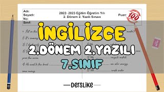 7 Sınıf İngilizce 2Dönem 2Yazılı Soruları 2023 [upl. by Valora]