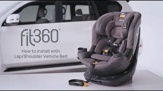 Chicco Fit360 ClearTex Rotating Convertible Car Seat  Installing with the LapShoulder Vehicle belt [upl. by Delwin212]